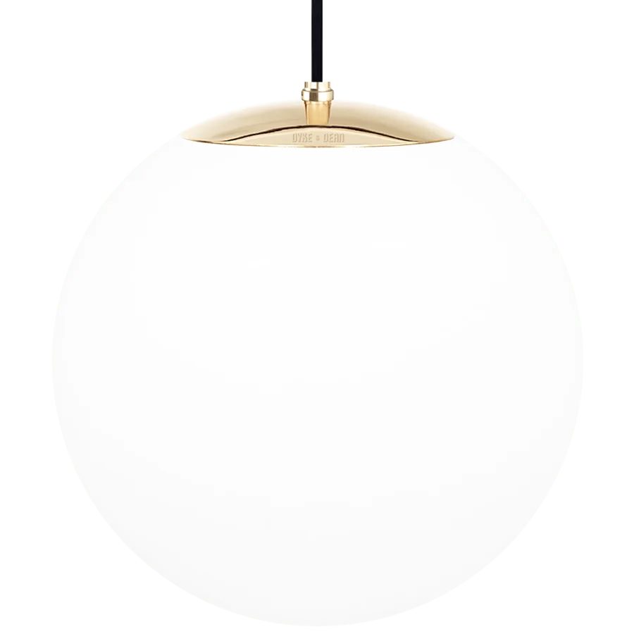OPAL GLOBE PENDEL MESSING 400mm DYKE & DEAN