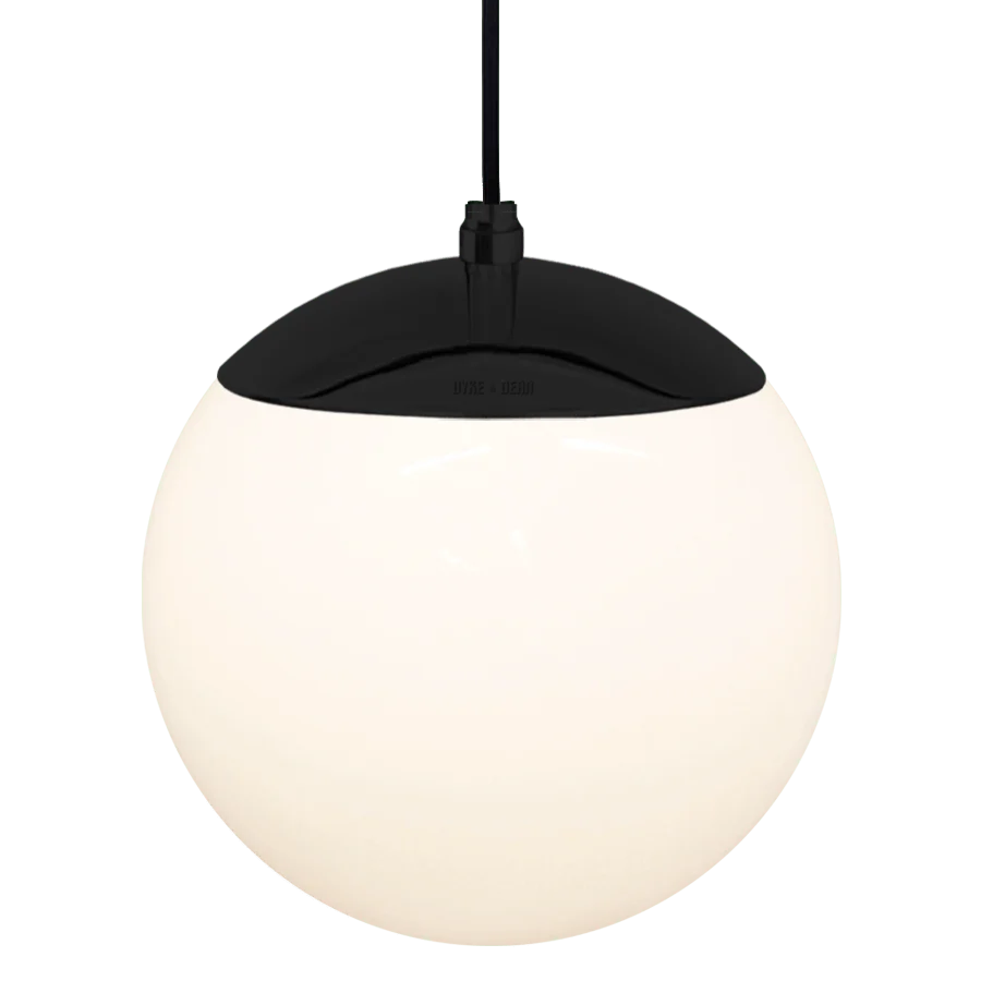 OPAL GLOBE PENDEL SORT 200mm DYKE & DEAN