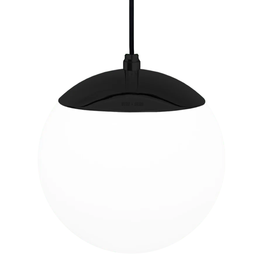 OPAL GLOBE PENDEL SORT 200mm DYKE & DEAN