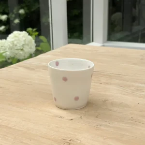 Ann-Louise Roman kaffeglas med rosa prikker