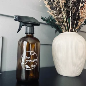 Blomsterforstøver i brunt glas 500 ml