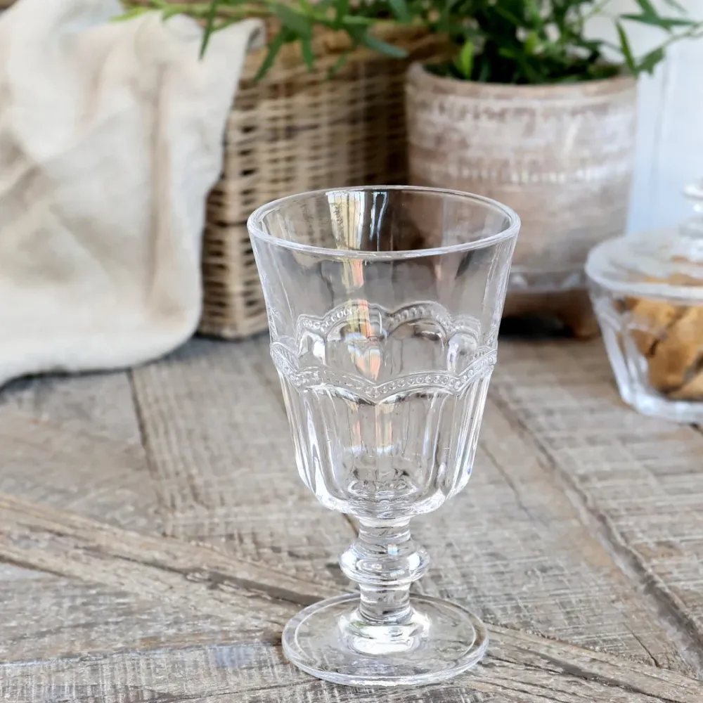 Chic Antique - Antoinette Vinglas med Perlekant, 6 stk.