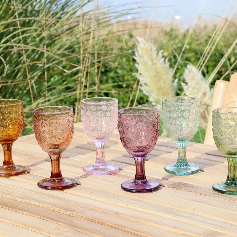 Chic Antique - Saint-Émilion Glas med Mønster - 60 ml - 6 stk.