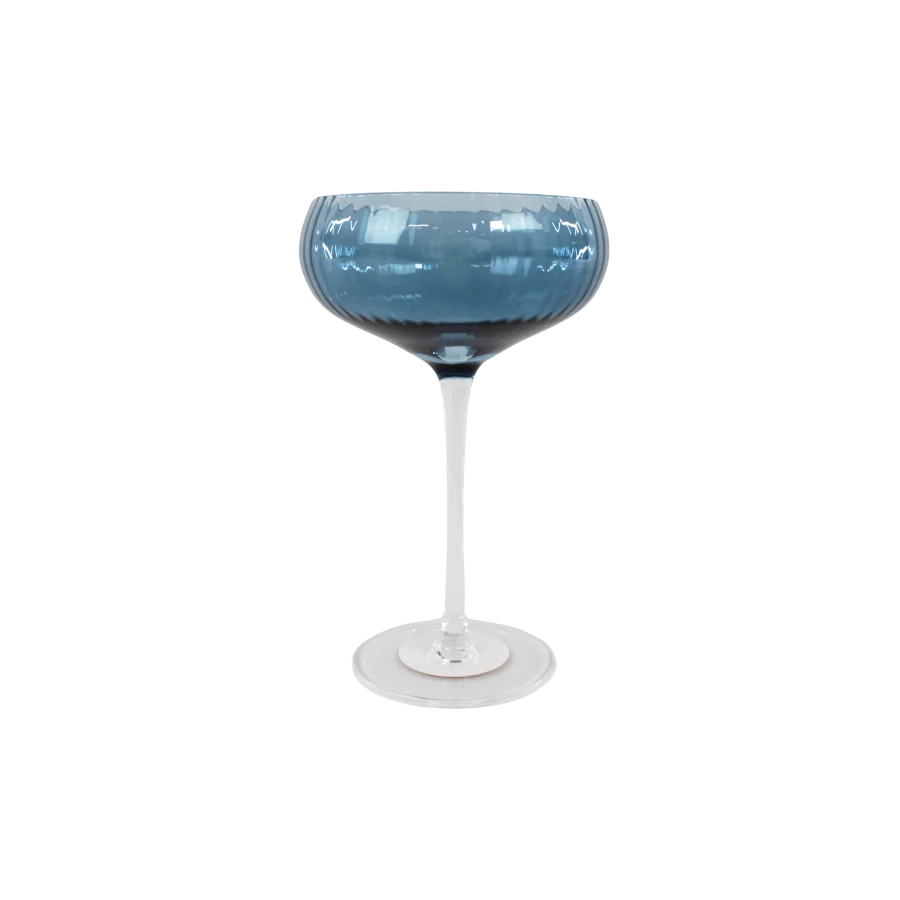 Cocktail Glas AILEEN Blå m. Transparent Stem