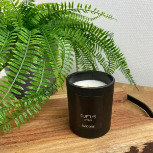 Duftlys - amber duft i charcoal glas