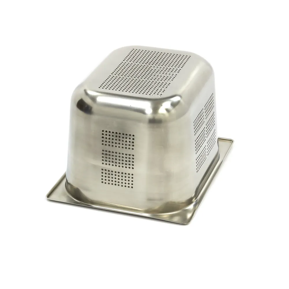 Gastronorm beholder - 3 stk - 1/2 GN - 20 cm dyb - Rustfrit metal - Perforeret