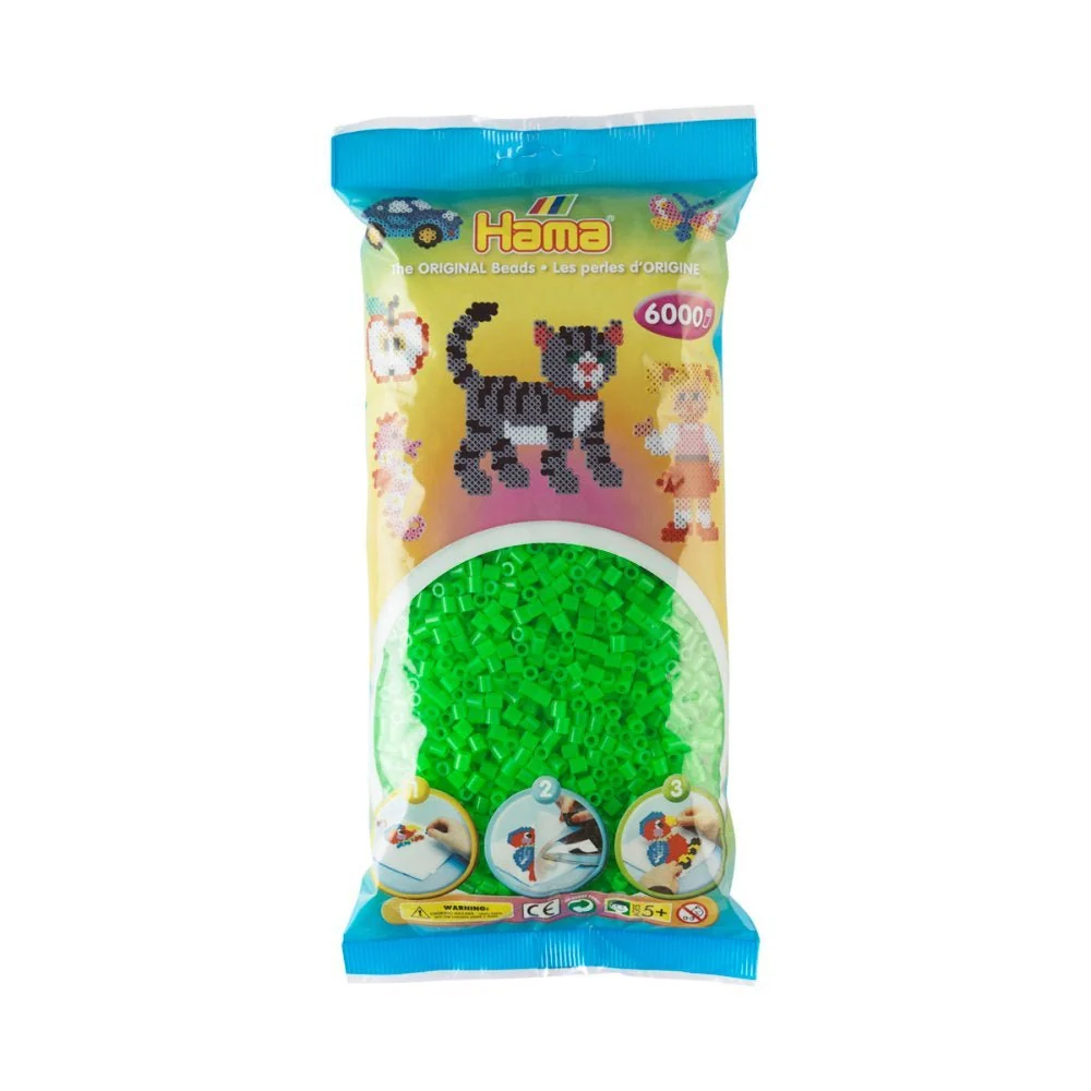 Hama Perler Midi 6000 stk Fluorescerende Grøn (205-42)