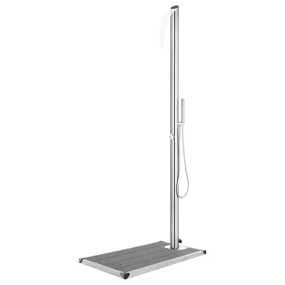 havebruser med grå bund 225 cm rustfrit chromed