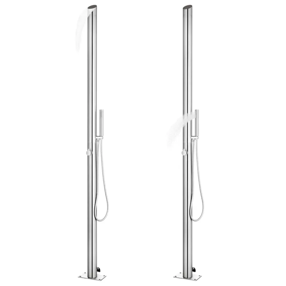 havebruser med grå bund 225 cm rustfrit chromed