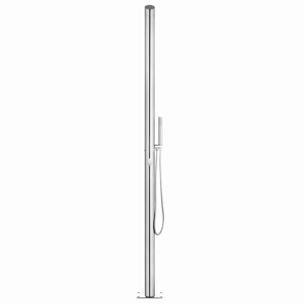 havebruser med grå bund 225 cm rustfrit chromed