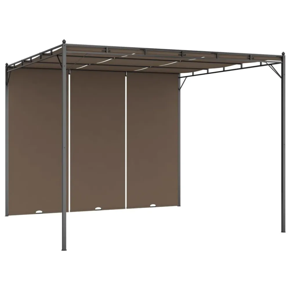Havepavillon Med Gardin 3X3X2,25 M Gråbrun 3