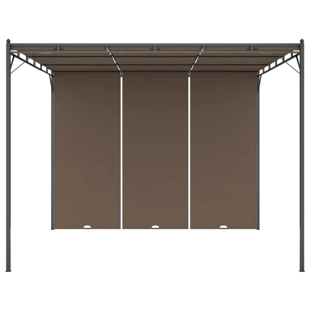 Havepavillon Med Gardin 3X3X2,25 M Gråbrun 3