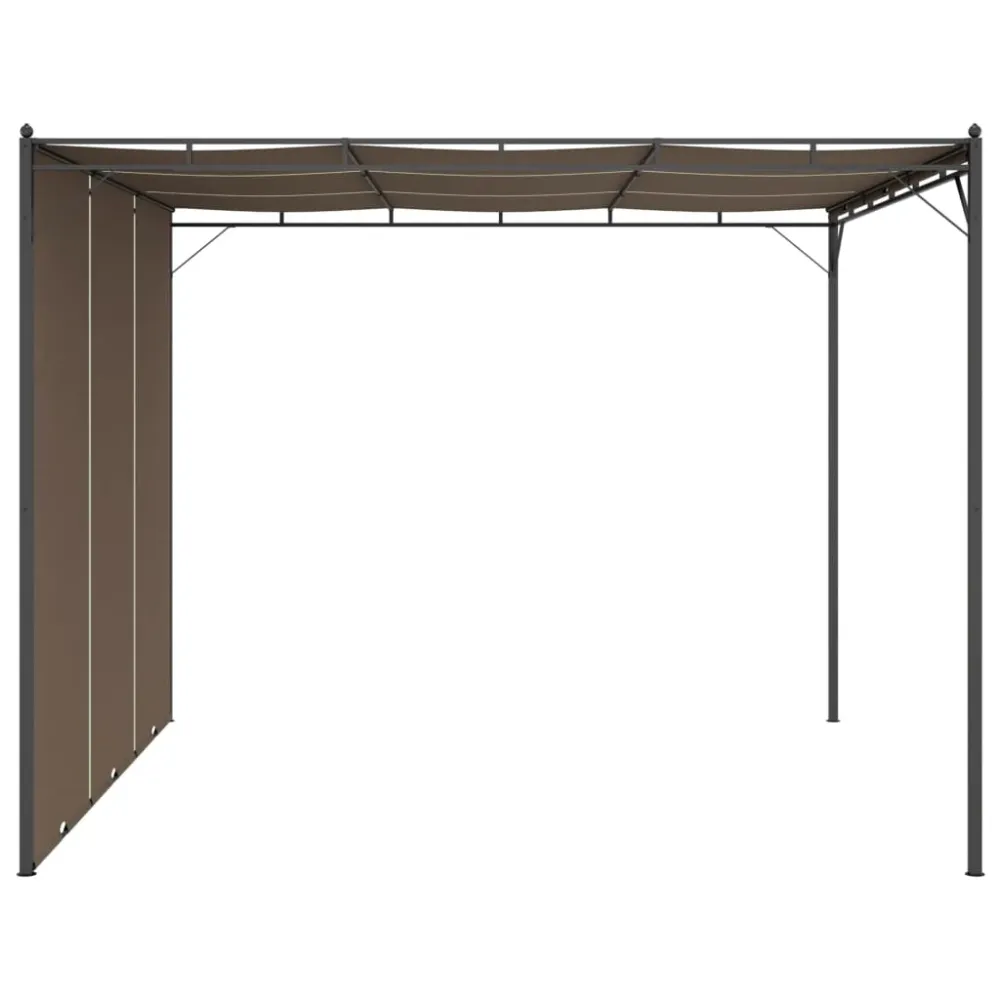 Havepavillon Med Gardin 3X3X2,25 M Gråbrun 3