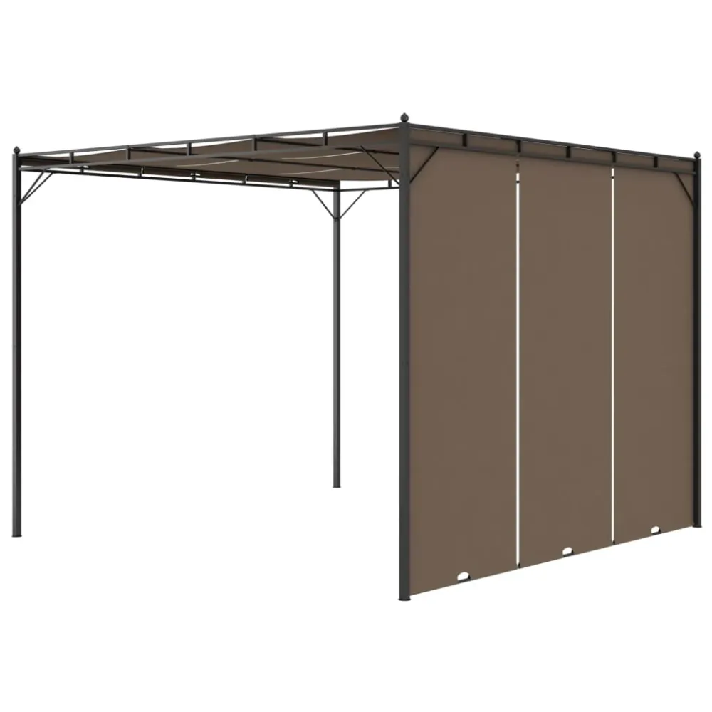 Havepavillon Med Gardin 3X3X2,25 M Gråbrun 3