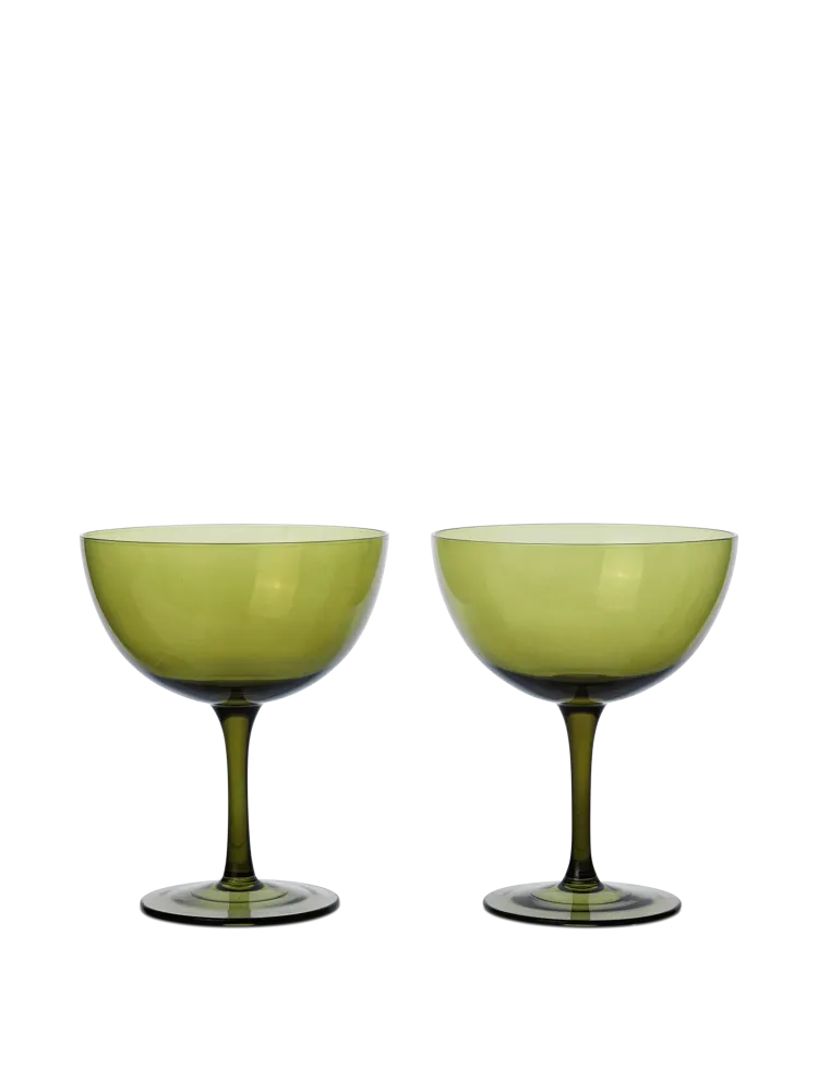 Host Cocktail Glasses - Place 2 - Moss Green