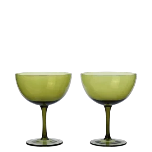 Host Cocktail Glasses - Place 2 - Moss Green