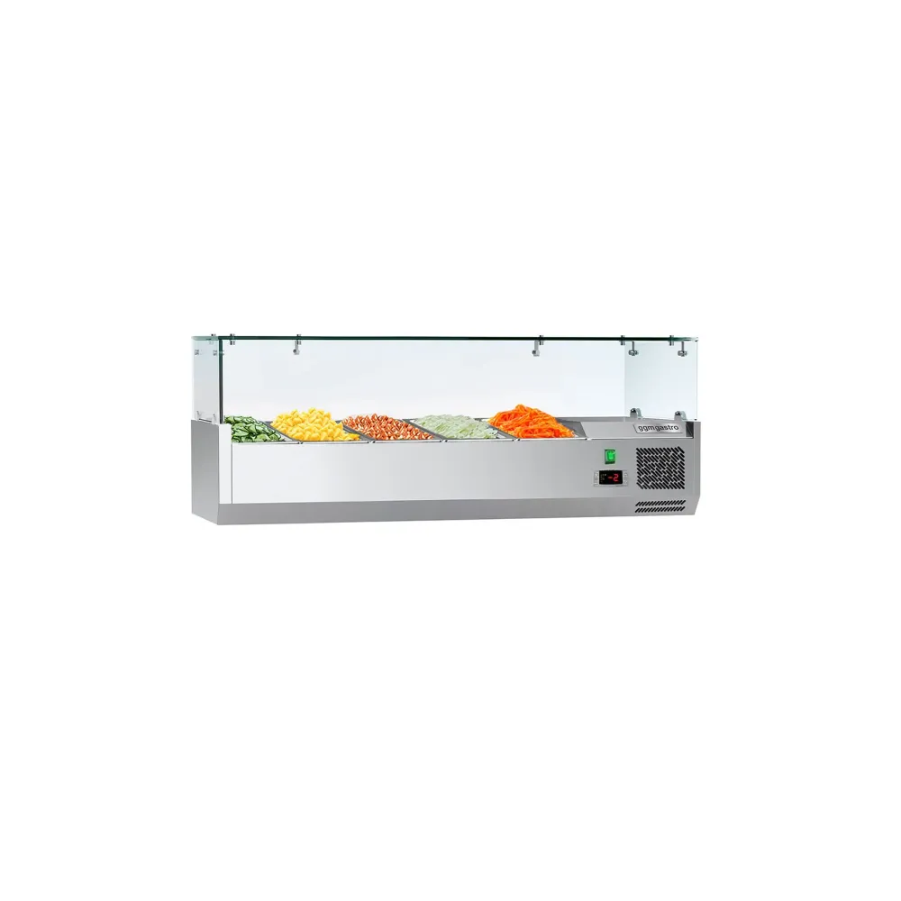 Kølevitrine - Køleopsats ECO 1,2 m x 0,34 m - til 5x 1/4 GN-beholder