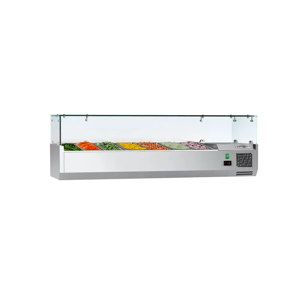 Kølevitrine - Køleopsats ECO 1,5 m x 0,34 m - til 7x 1/4 GN-beholder