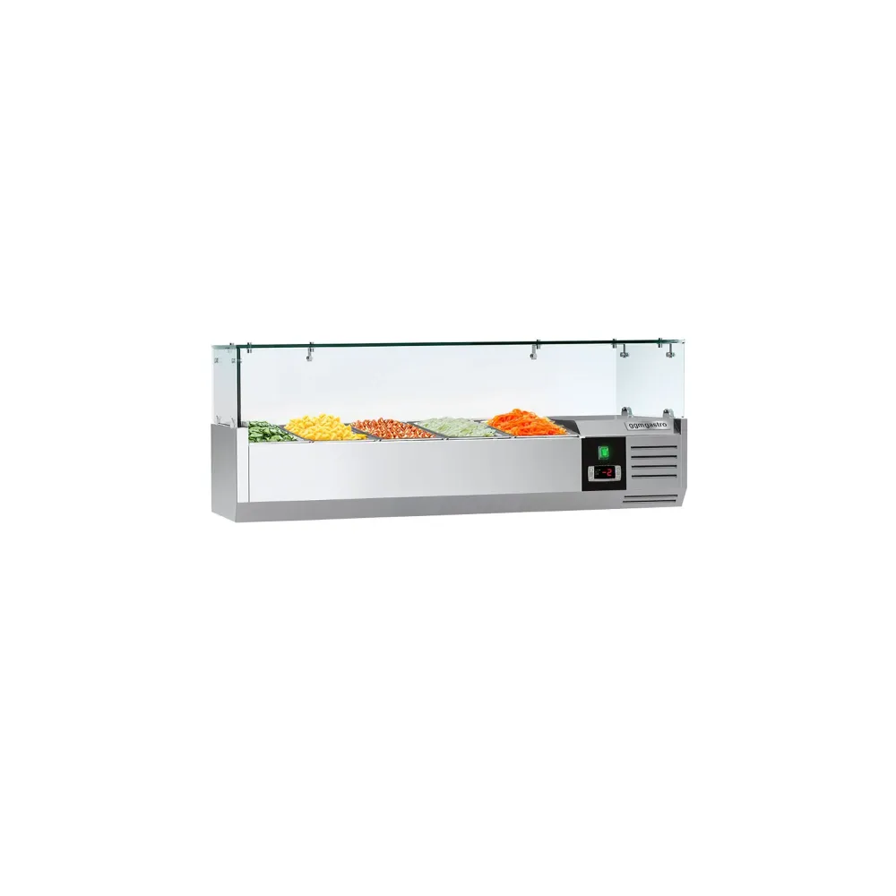 Kølevitrine - Køleopsats PRIME 1,2 m x 0,34 m - til 5x 1/4 GN-beholder