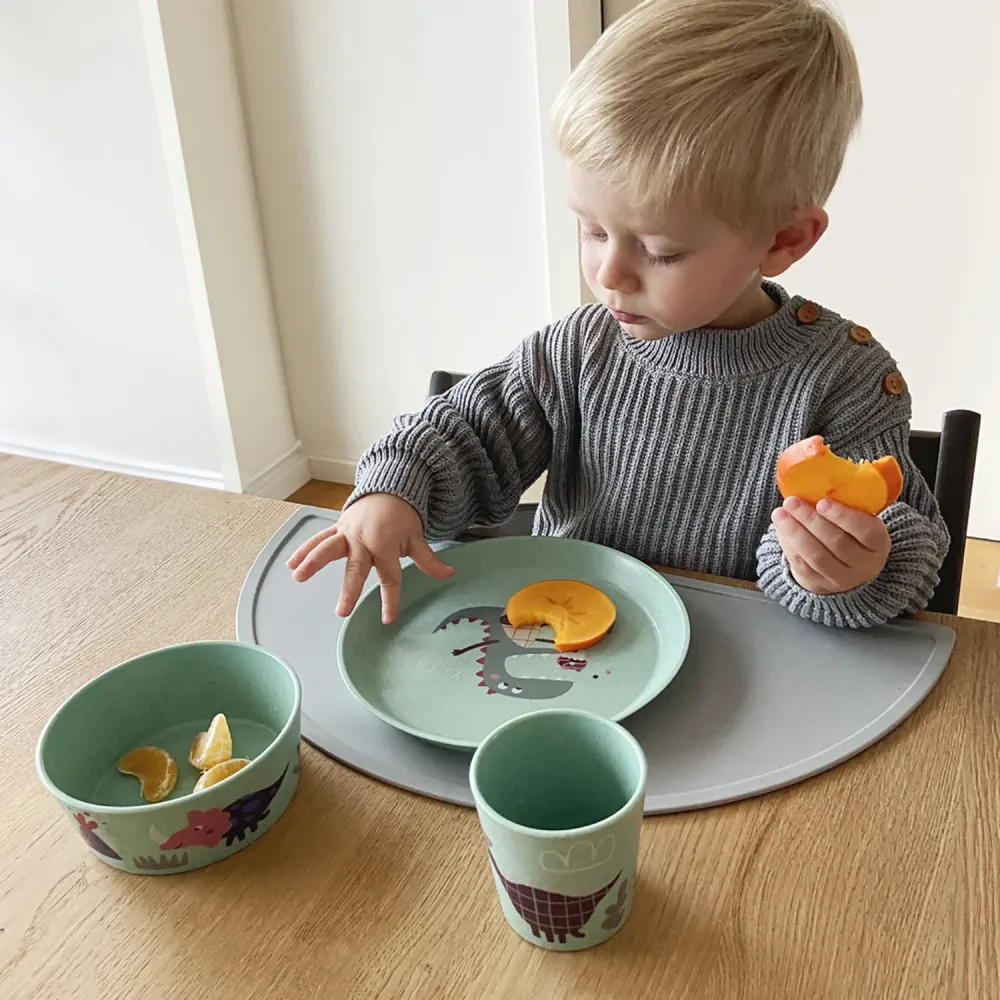 Koziol Organic Sage Green Slim Tallerken + Skål + Kop Connect Rex