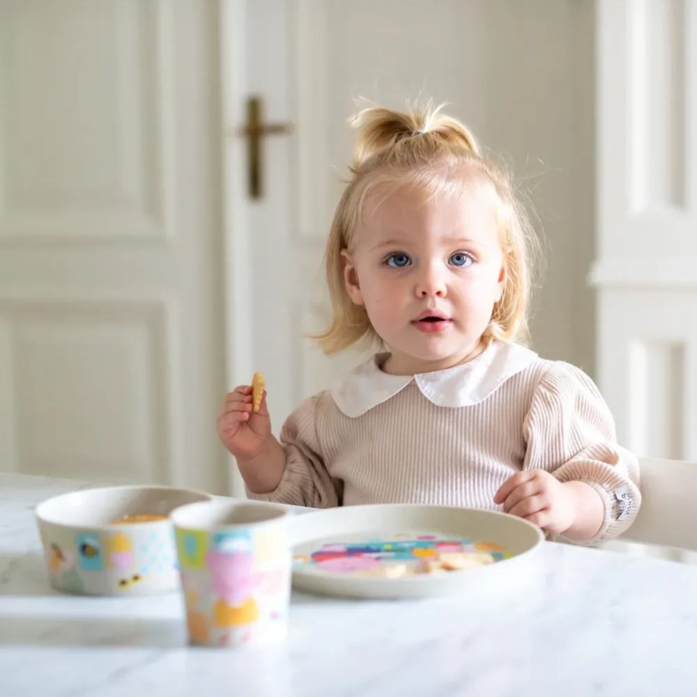 Koziol Organic Sand Beskeden Tallerken + Skål + Kop Connect Peppa Pig