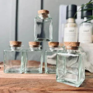 Krydderiglas m. kork 80ml – pakke med 6 stk
