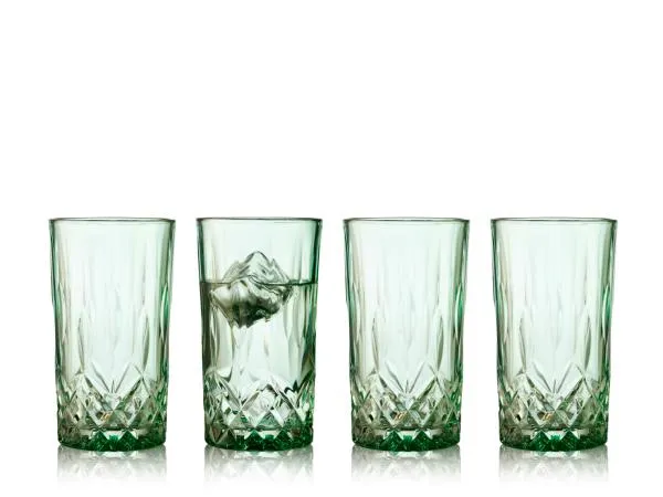 Lyngby Glas - Highballglas, Sorrento 38 Cl. 4 Stk. - Grøn