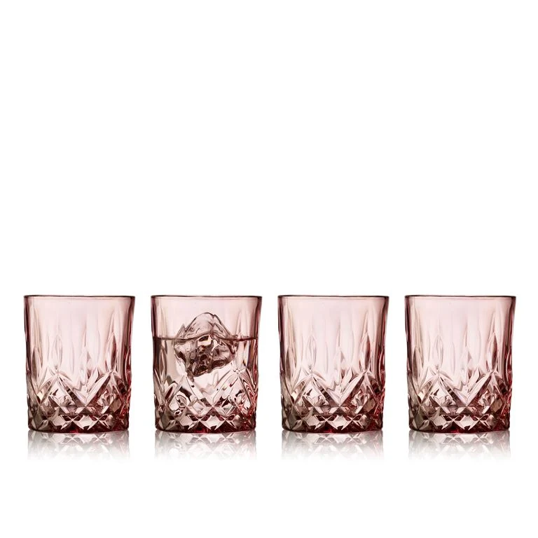 Lyngby Glas Sorento Lyserød, Whisky glas 4 stk