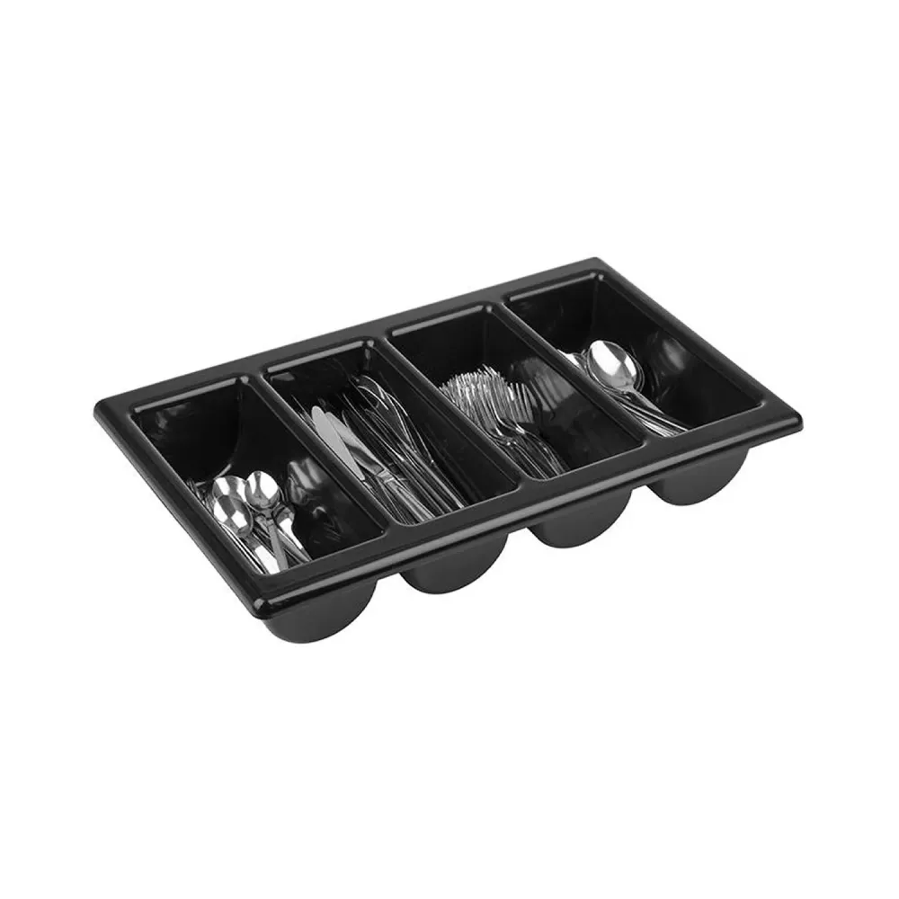 (6 stk.) GN 1/1 bestikbeholder - 530x325mm - polypropylen - 4 rum
