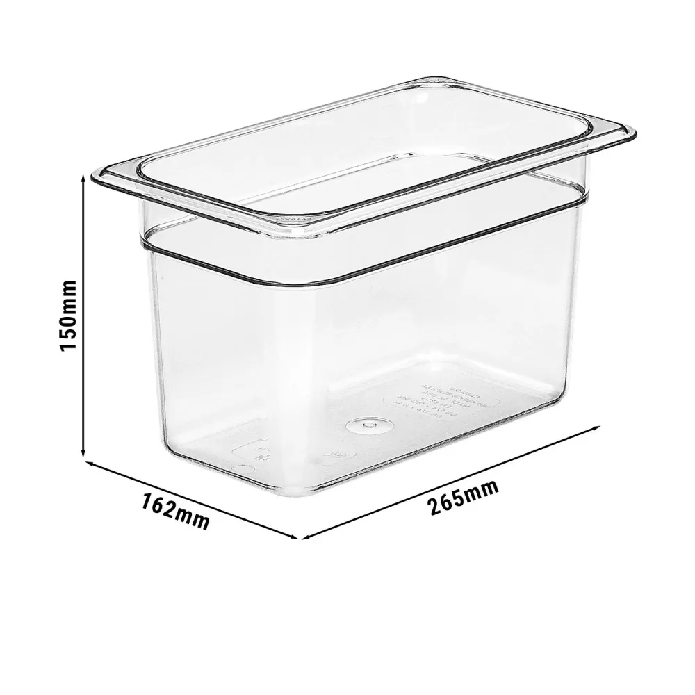 (6 stk.) CAMBRO | Camview® - Copolymer GN-beholder 1/4 - Klar - Højde: 150 mm - Bpa-absent