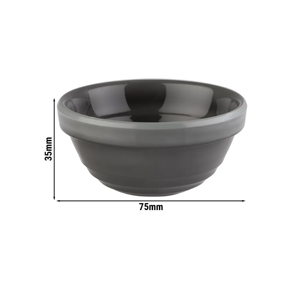 (6 stk.) Dypeskåle - EMMA - Melamin - 60 ml - Ø 75mm - Grå