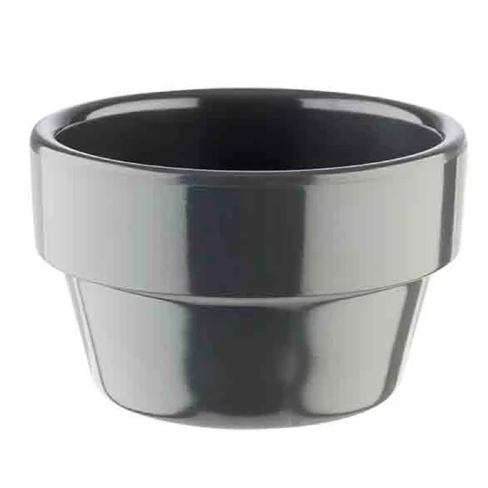 (60 stk.) Dypeskåle - FLOWER POT - Melamin - 40 ml - Ø 60mm - Grå