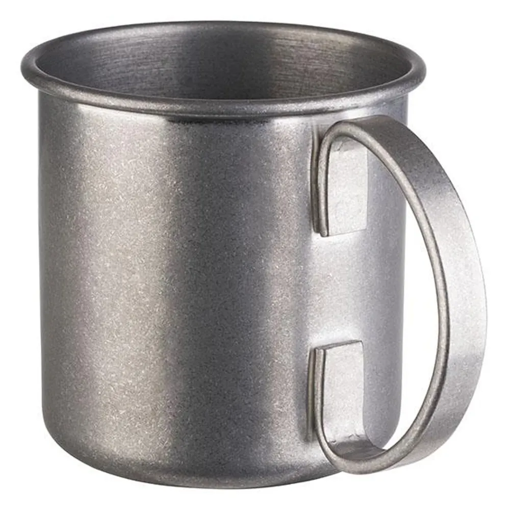 (6 stk.) Krus - MOSCOW MULE - 450 ml - Sølv - med kromhåndtag