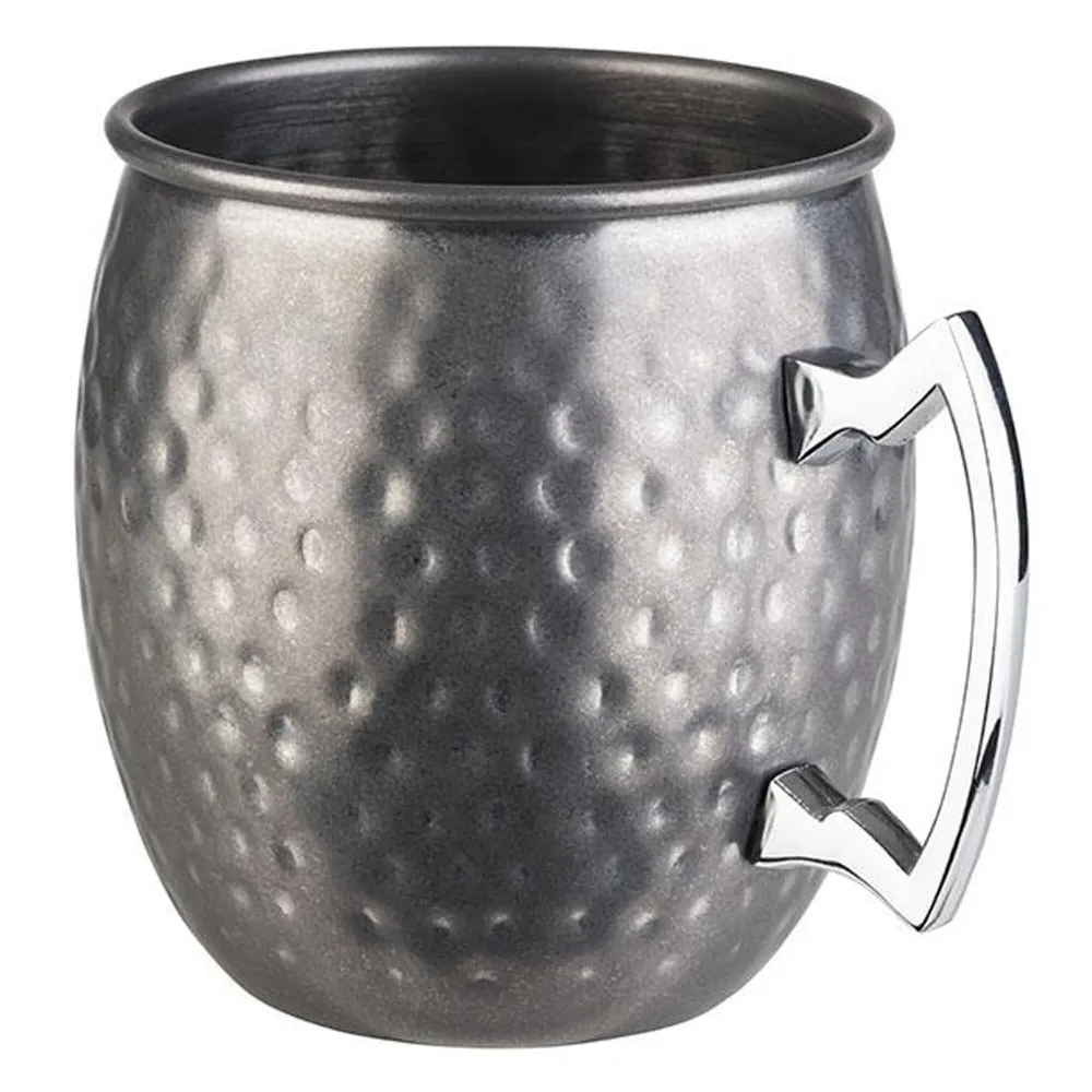 (6 stk.) Krus - MOSCOW MULE - 500ml - Sølv - med kromhåndtag