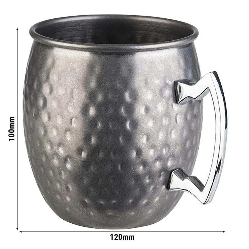 (6 stk.) Krus - MOSCOW MULE - 500ml - Sølv - med kromhåndtag