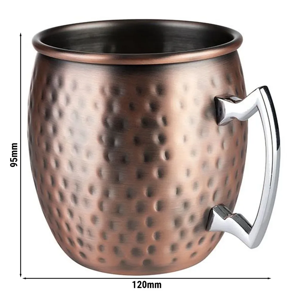 (6 stk.) Krus - MOSCOW MULE - sæt med 2 - 500 ml - burnt orange - med hank