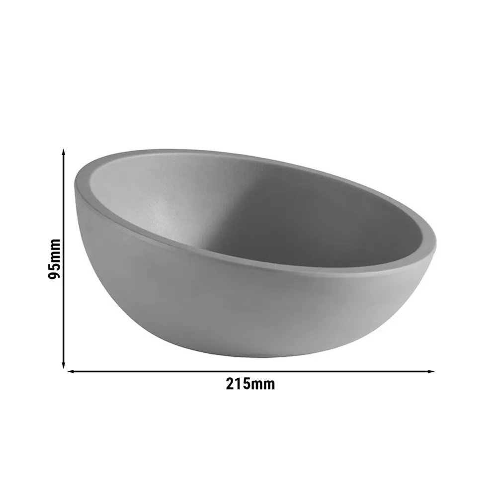 (6 stk.) Skål - ELEMENT LOOK - Melamin - 0,7 Liter - Ø 215 mm - Grå