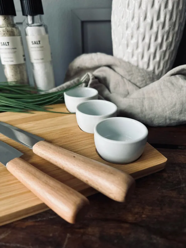 Sushi / tapas sæt m. Skåle og skærebræt