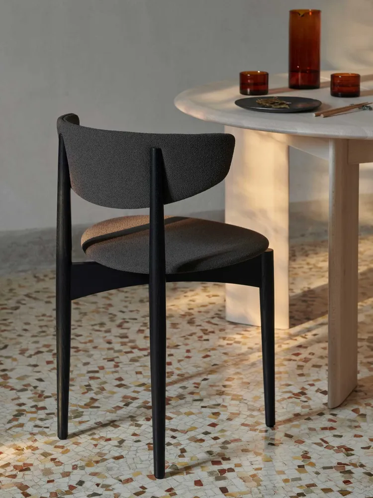 Herman Dining Chair - Upholstered - Grain - Black Ash/Chocolate 8 Foot Length