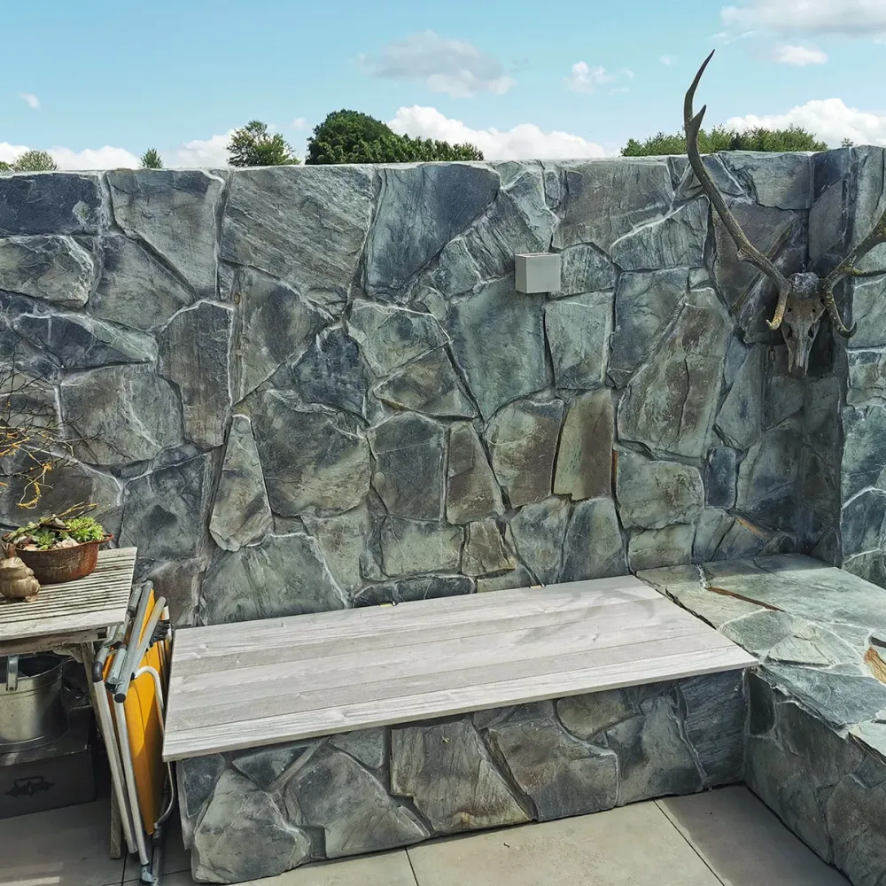 10 m² Gråskifer polygonale plader 4-6 cm til 77,50 €/m² fri fragt
