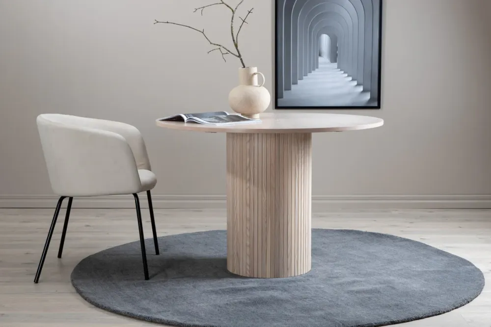 Bianca Spisebord, 110 cm | Hvidpudset