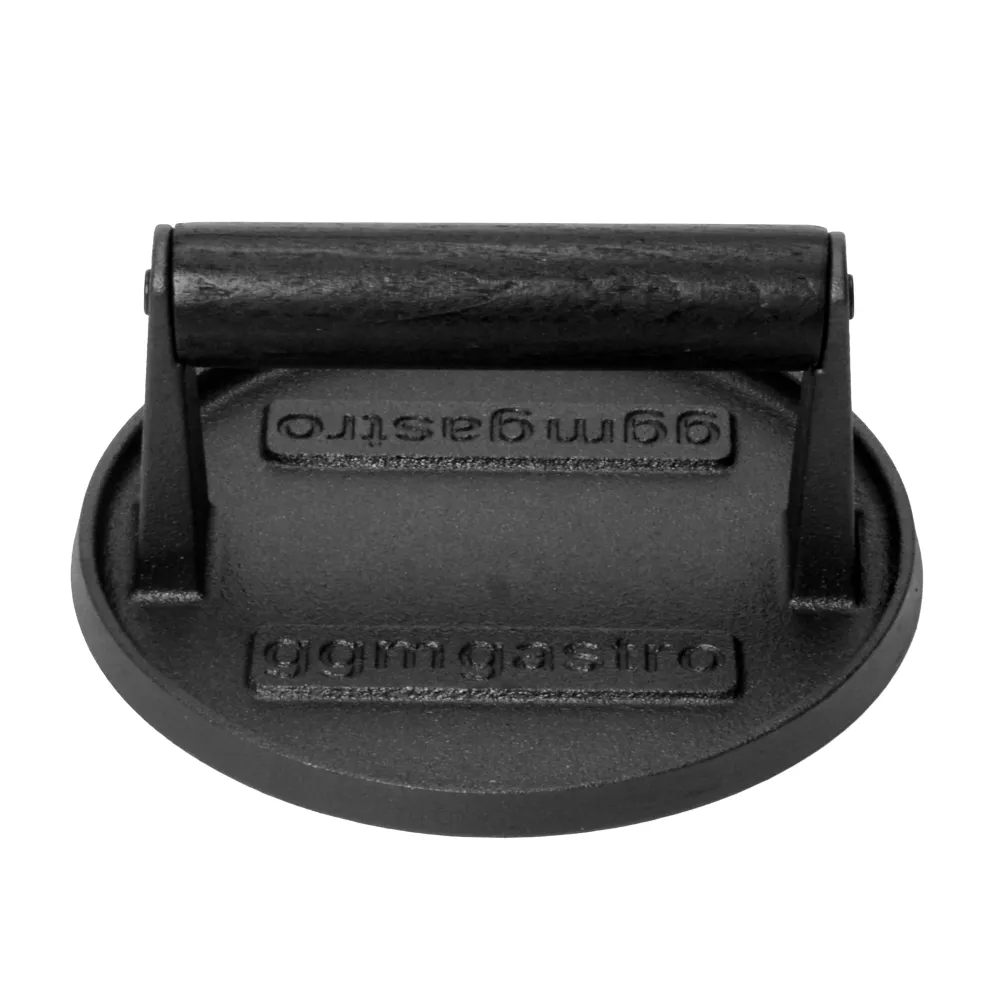 Burgerpresse - støbejern - Ø 150mm - glat