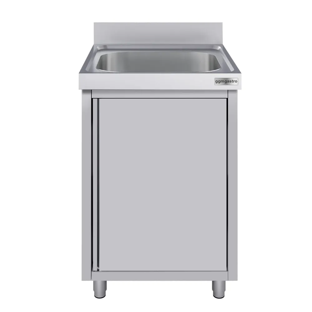 Stålskab med Vask til Gryder ECO - 0,6m - 1 vask - L 40 x B 40 x D 25 cm