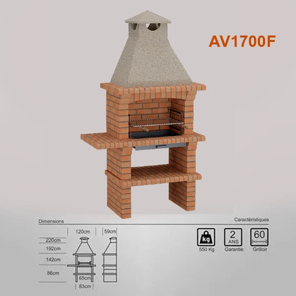 Barbecue i Hårdt Mursten AV1700F