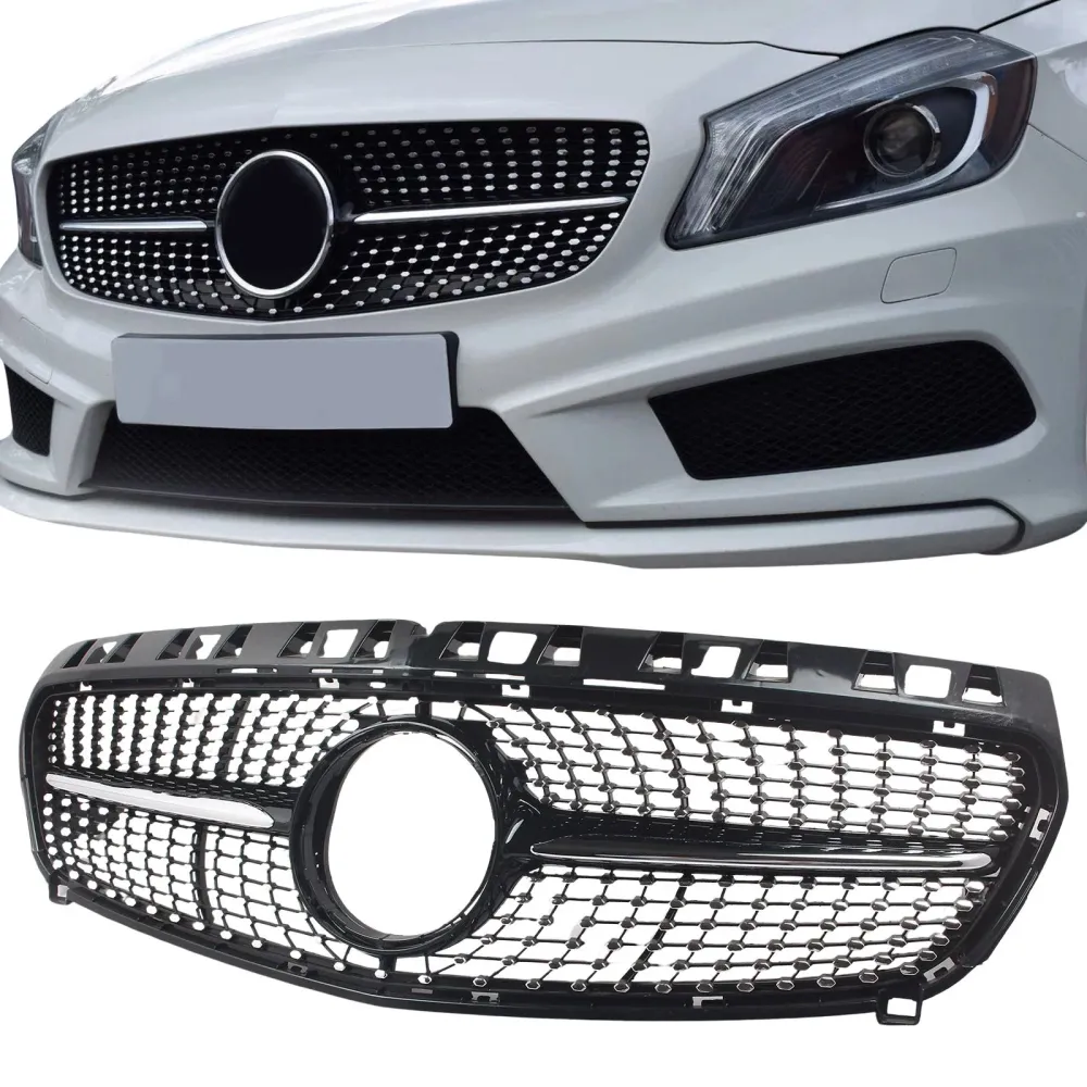 Frontgrill til Mercedes CLA W117 (2013–2015) Diamant-Style - Blank Sort