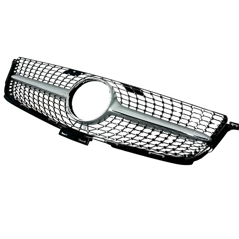 Frontgrill til Mercedes GLE W166 (2016-2019) Diamant-Style - Blank Sort