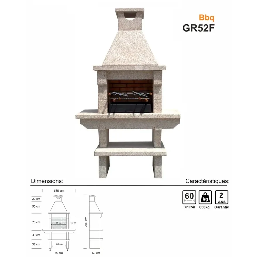 Grill i Granit fra Portugal GR52F