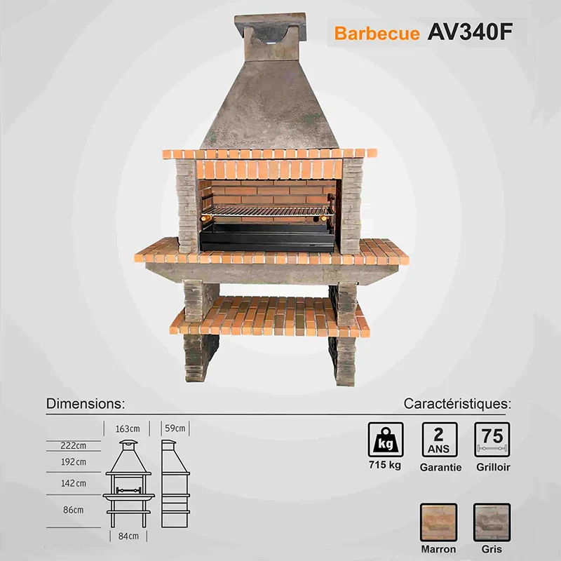 Havebarbecue i Sten AV340F