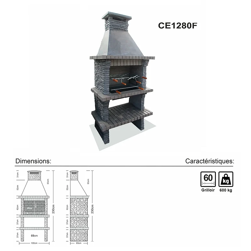 Stenbarbecue CE1280F
