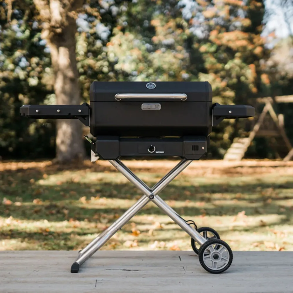 Transportabel kulgrill og rygeovn med vogn